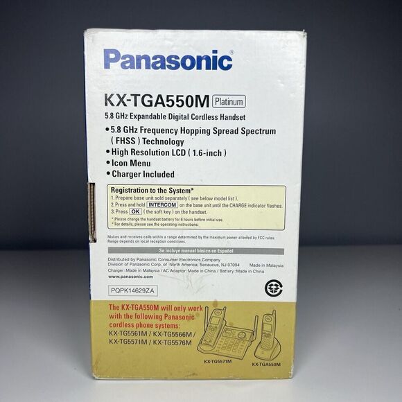 New Panasonic KX-TGA550M KXTGA550M KX-TGA550 For KX-TG5500 Series Handset Sealed - Picture 4 of 7